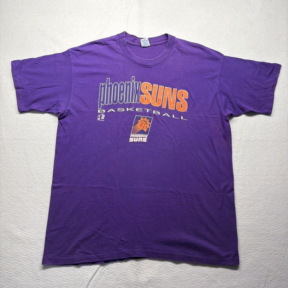 Vintage 90s Salem Sportswear Phoenix Suns Purple Spellout T-Shirt - Men's XL